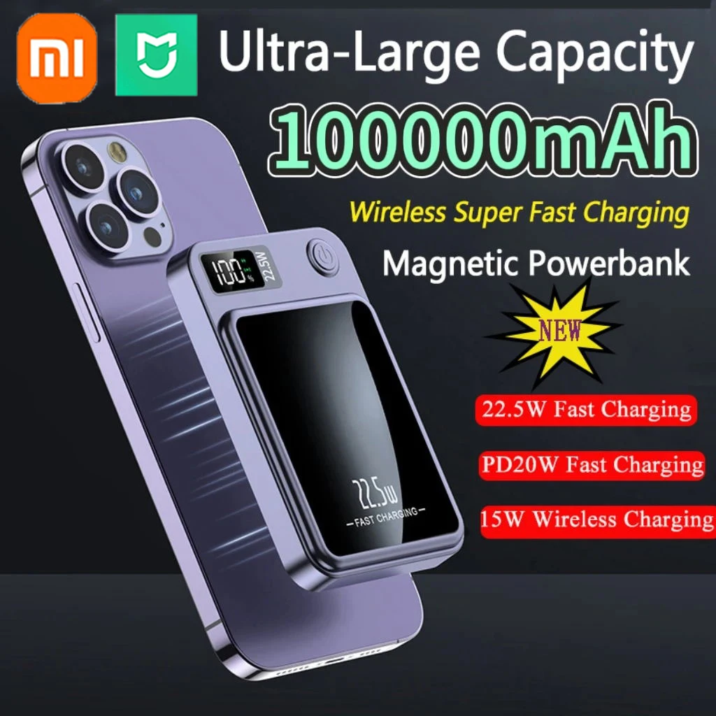 Xiaomi MIJIA 100000mAh Magnetic Qi Wireless Charger Power Bank